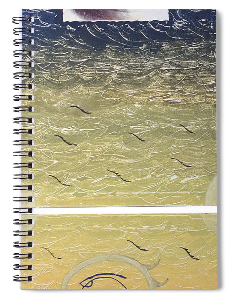 Blue Spiral Notebook featuring the painting The evolution by Heidi Sieber