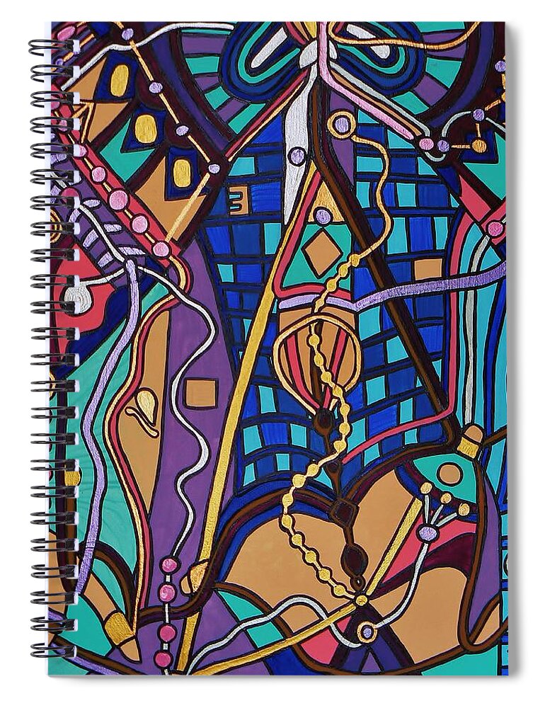 Acrylic Spiral Notebook featuring the painting The Exam by Barbara St Jean