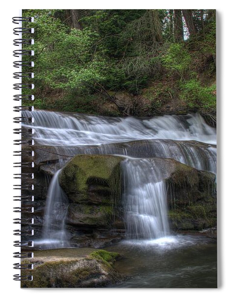 Falls Spiral Notebook featuring the photograph The Falls at Bowen Park by Kathy Paynter