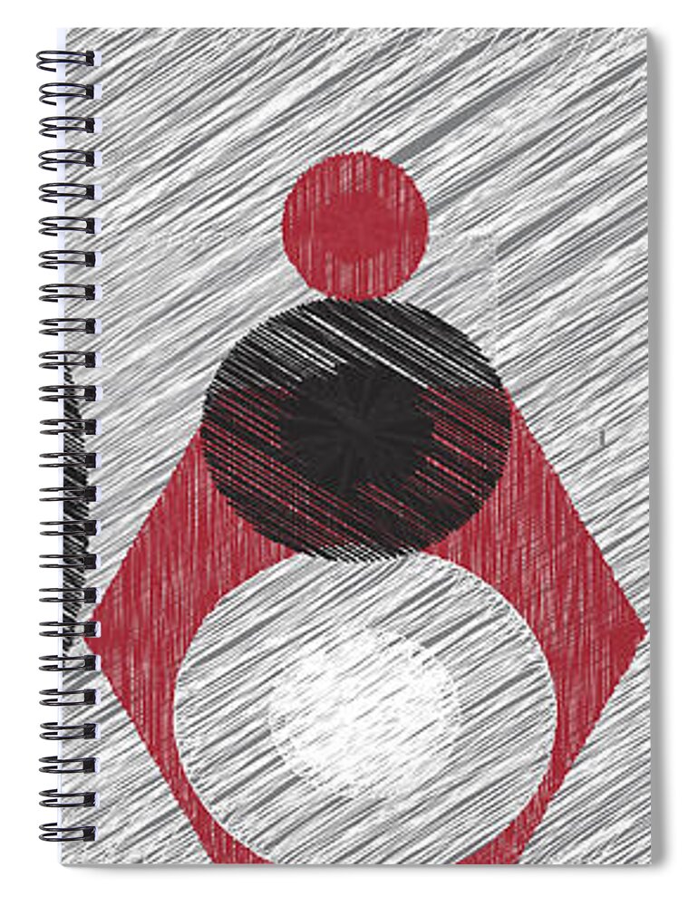 Abstract Spiral Notebook featuring the painting The Family by Christina Wedberg