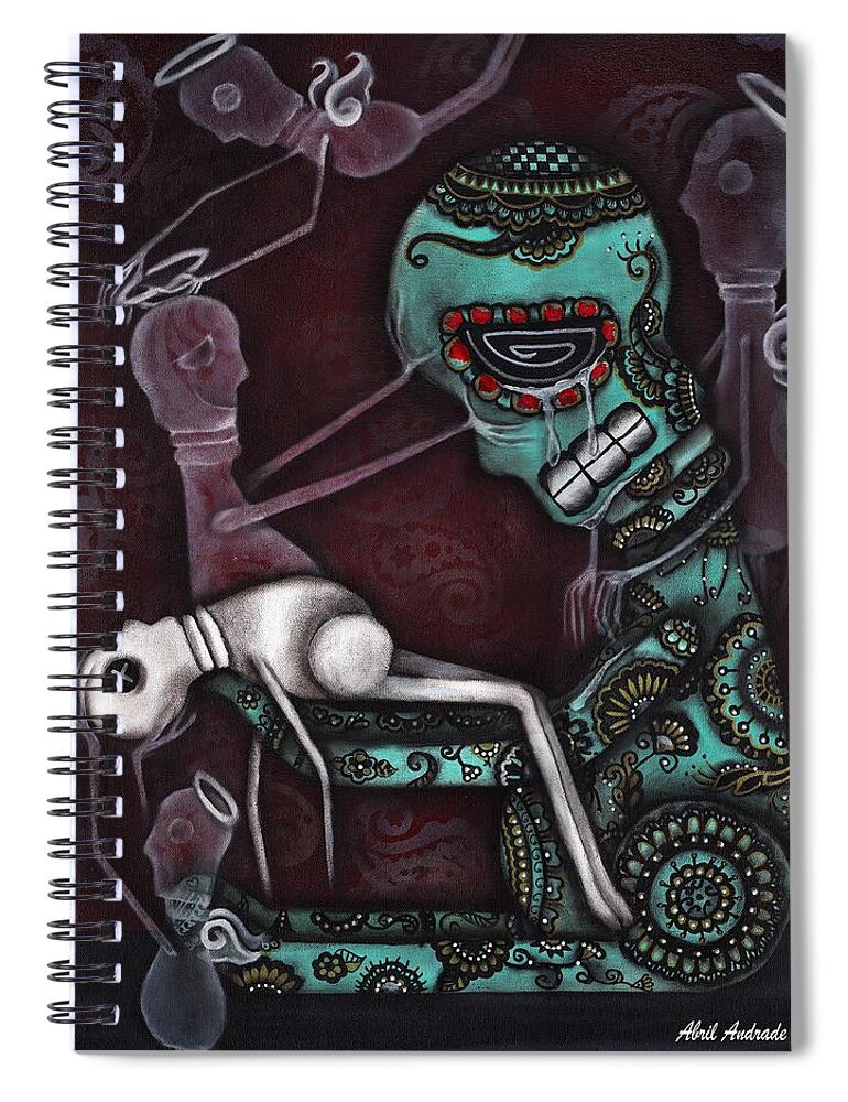 Death Spiral Notebook featuring the painting The Final Awakening by Abril Andrade