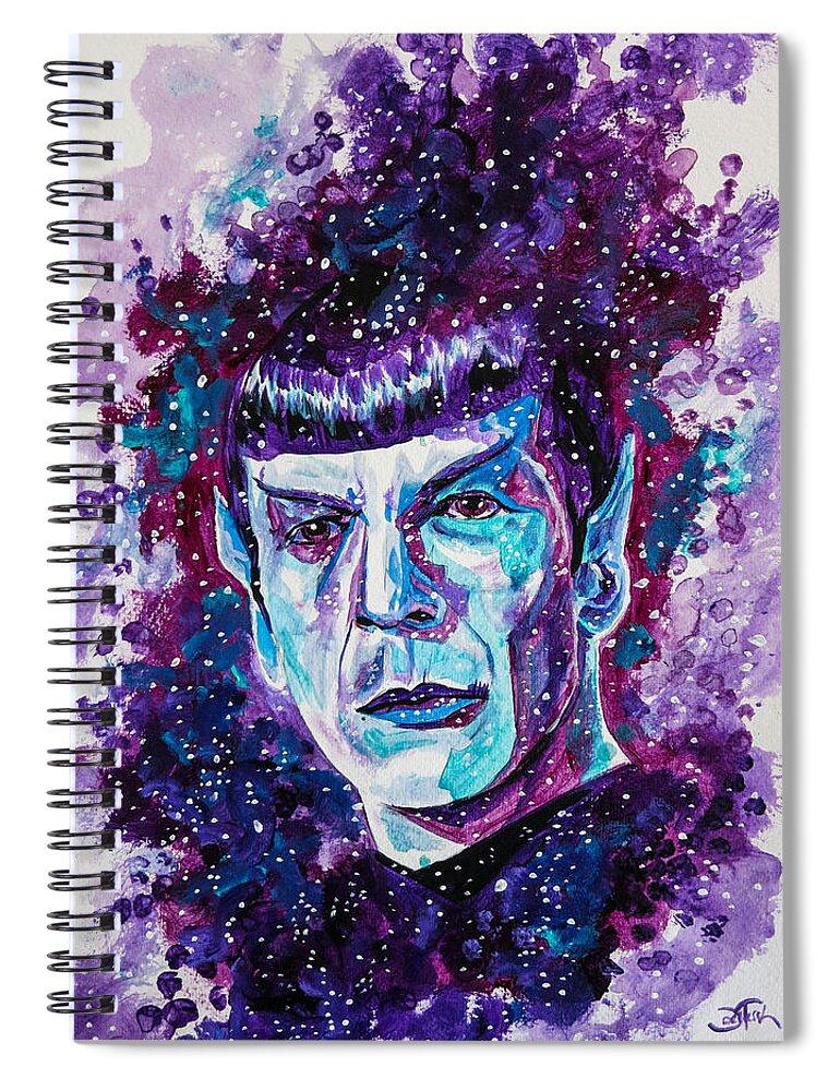 Portrait Spiral Notebook featuring the painting The Final Frontier by Joel Tesch