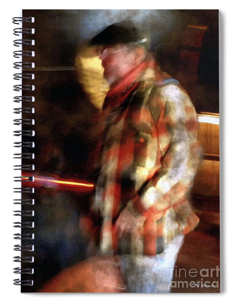 Man Spiral Notebook featuring the painting The Foundryman by RC DeWinter