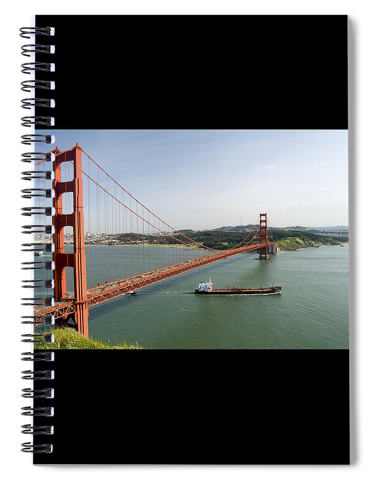 Golden Gate Spiral Notebook featuring the photograph The Golden Gate by Robert Dann
