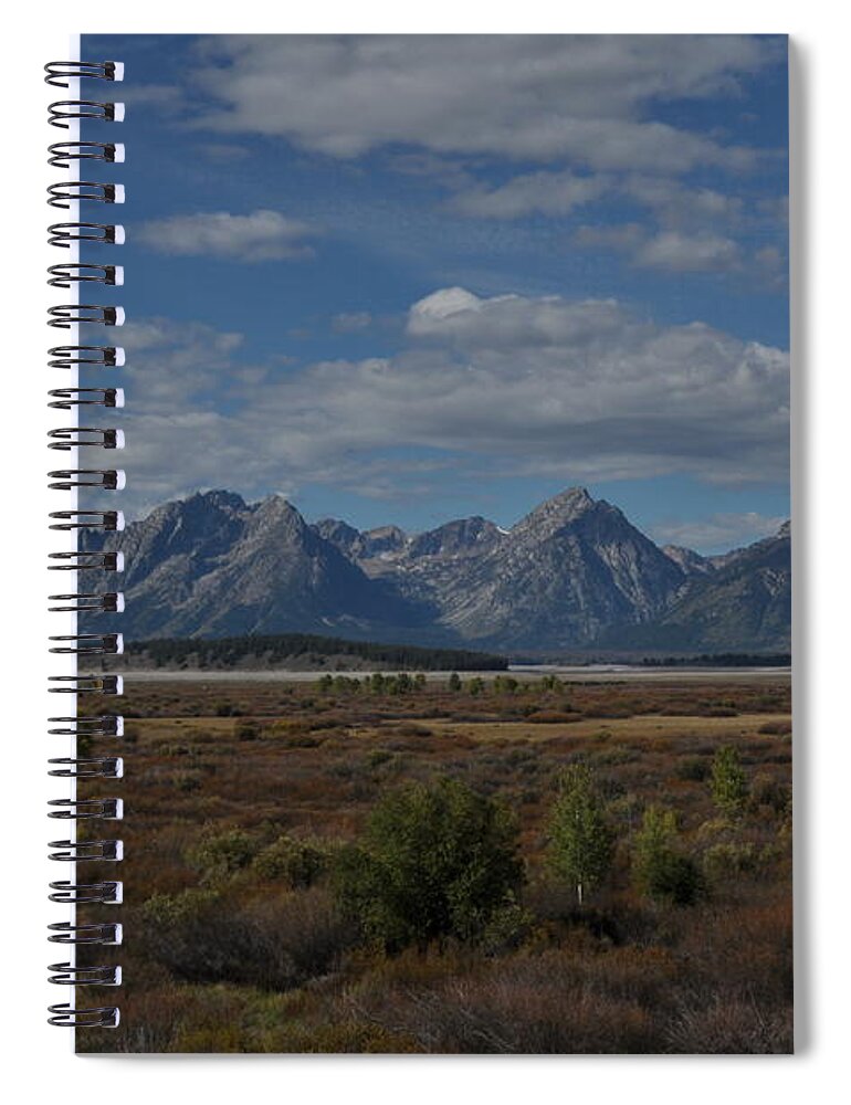 Grand Tetons Spiral Notebook featuring the photograph The Grand Tetons by Frank Madia