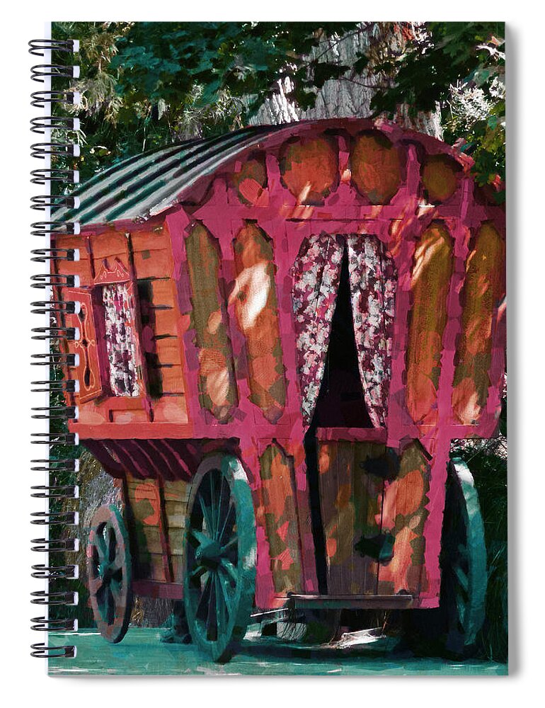 Caravn Spiral Notebook featuring the photograph The Gypsy Caravan by Steve Taylor