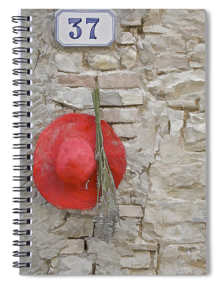 Europe Spiral Notebook featuring the photograph The Hanging Red Hat by David Letts