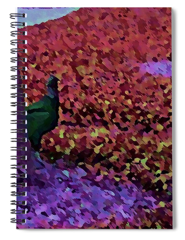 Bird Spiral Notebook featuring the painting the Hiding Bird by George Pedro