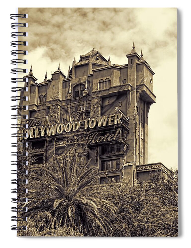 The Hollywood Tower Of Terror Spiral Notebook featuring the photograph The Hollywood Tower of Terror by Olga Hamilton
