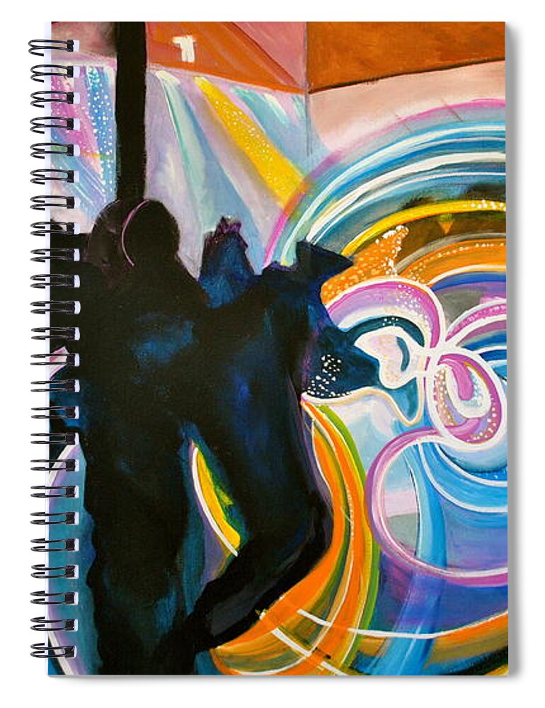 Music Festivals Spiral Notebook featuring the painting The Illuminated Dance by Patricia Arroyo
