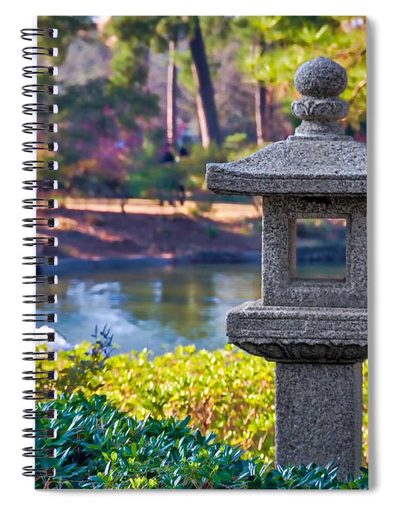 Tim Stanley Spiral Notebook featuring the photograph The Japanese Garden at Hermann Park by Tim Stanley
