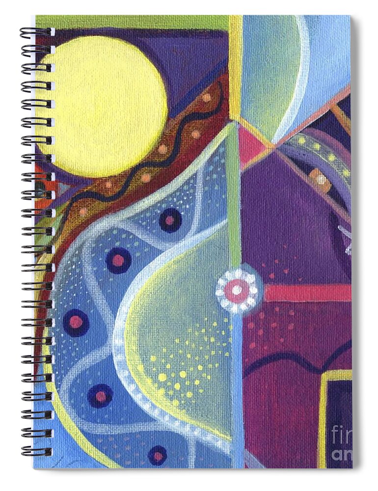 Abstract Spiral Notebook featuring the painting The Joy of Design Xl by Helena Tiainen