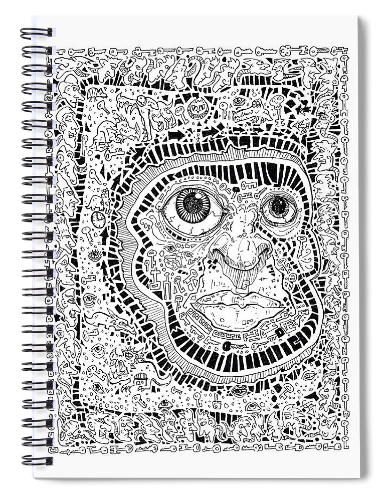 The Keymaster Spiral Notebook featuring the painting The Keymaster by Tom Carlton