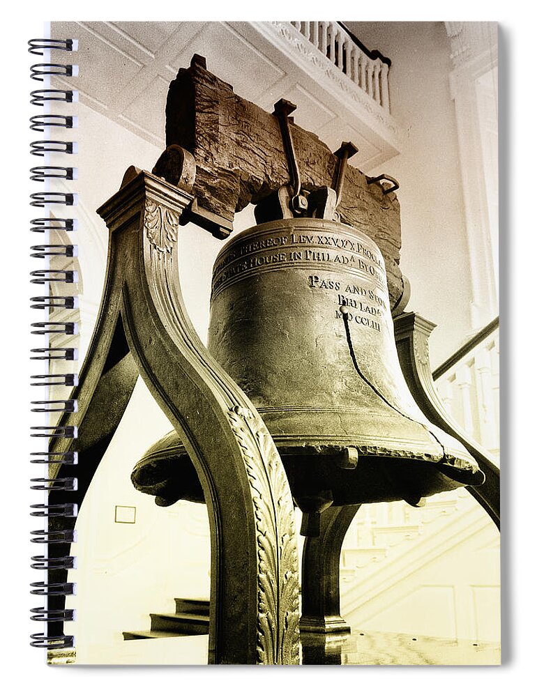 The Liberty Bell Spiral Notebook featuring the photograph The Liberty Bell by Bill Cannon