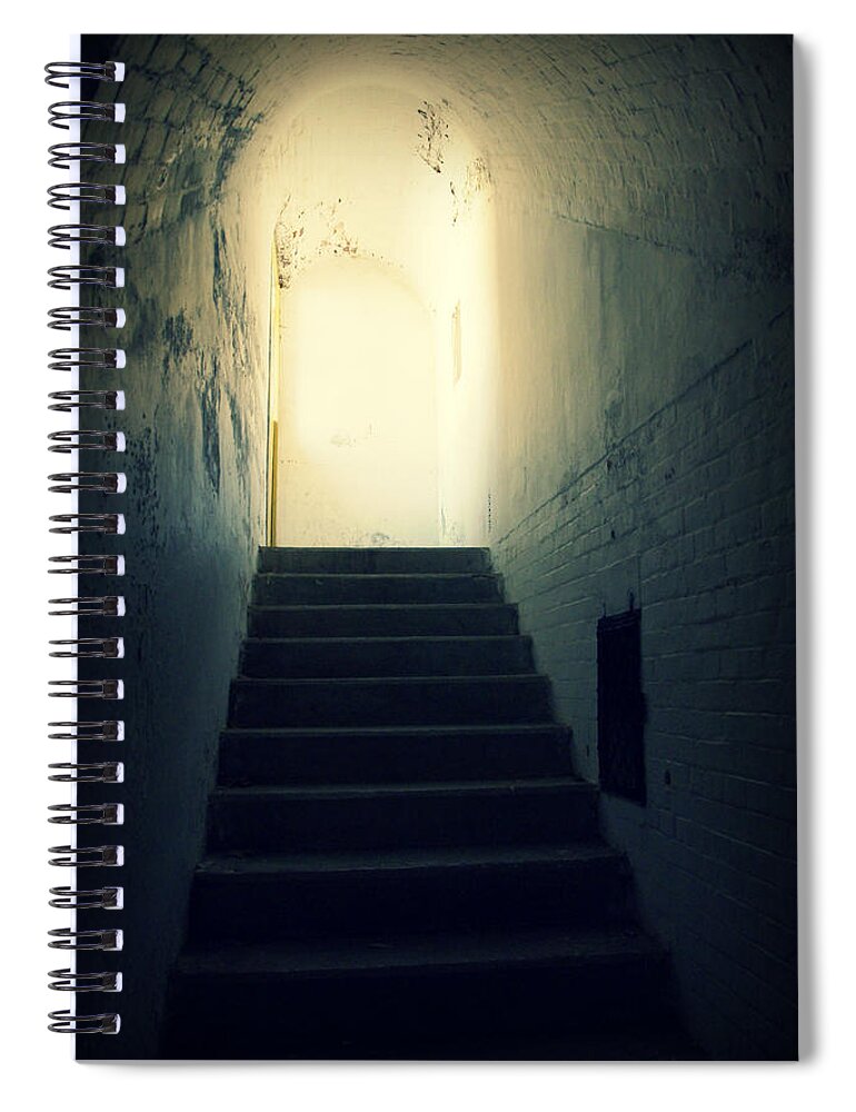 Staircase Spiral Notebook featuring the photograph The Light at the Top of the Stairs by Marilyn Wilson