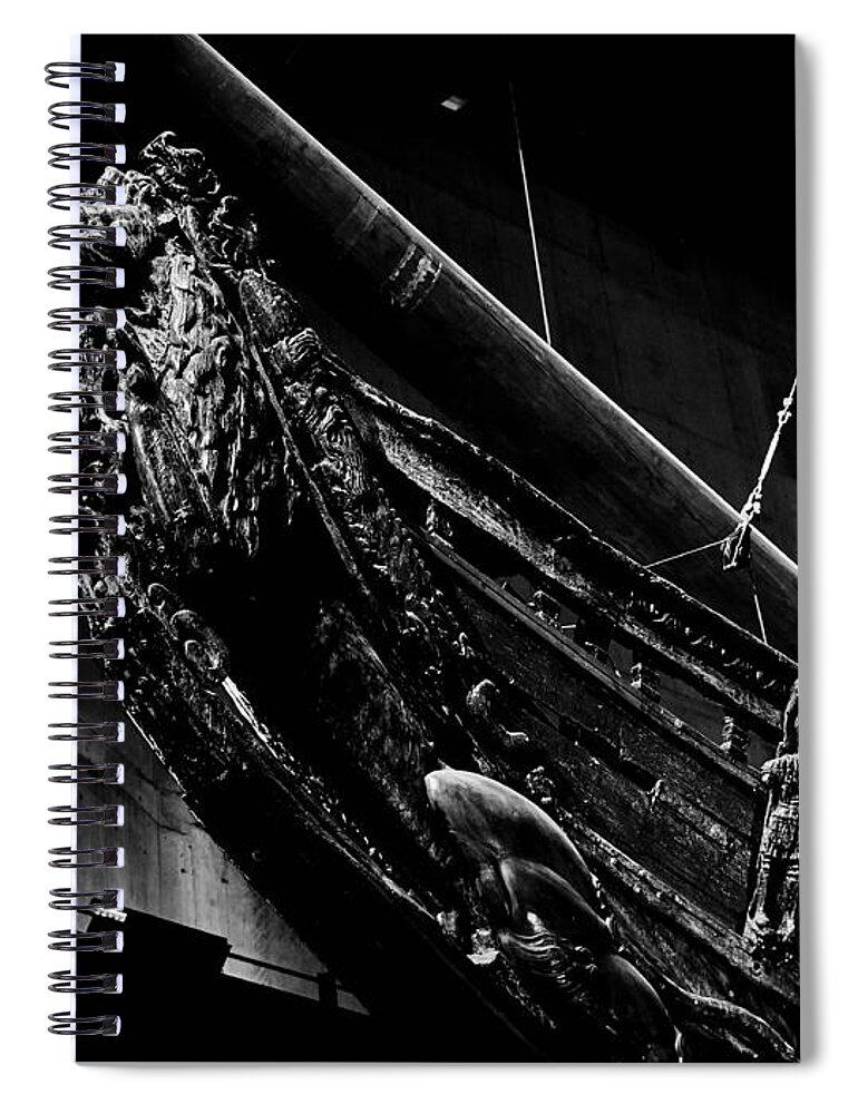 Djurg�rden Spiral Notebook featuring the photograph The Lion. Wasa-museum. Stockholm 2014 by Jouko Lehto