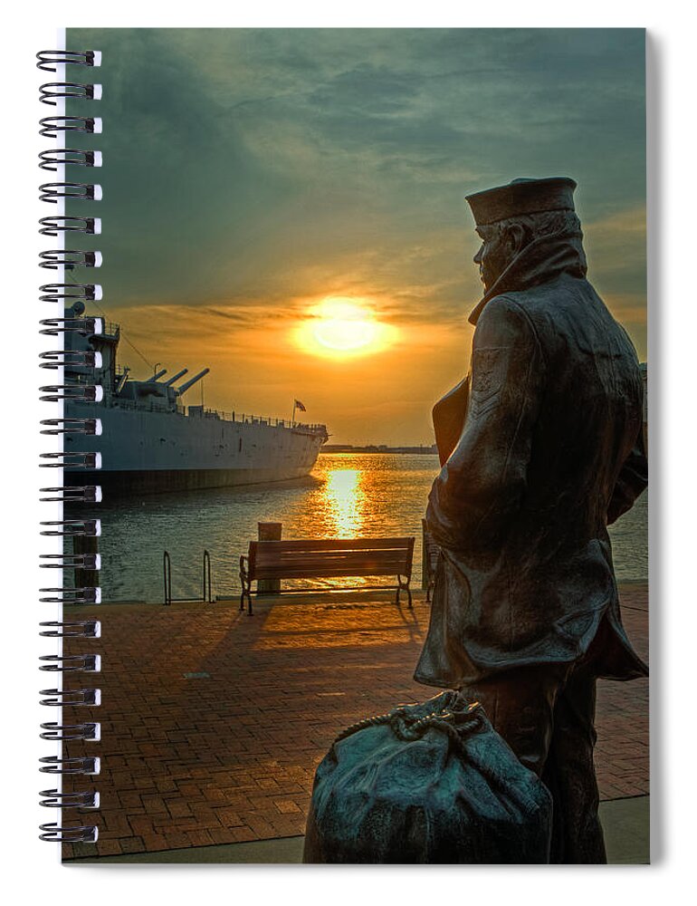 Lone Sailor Spiral Notebook featuring the photograph The Lone Sailor by Jerry Gammon