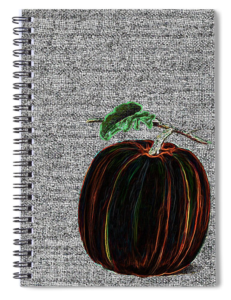 Pumpkin Spiral Notebook featuring the painting The Magical Pumkin by Portraits By NC