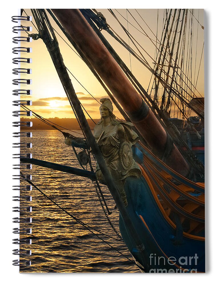 Hms Surprise Ship Spiral Notebook featuring the photograph The Majesty Of The Ocean by Claudia Ellis