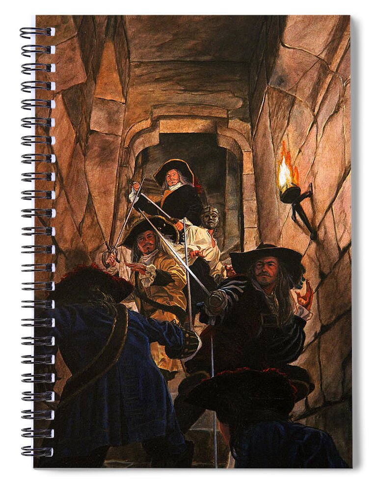 Whelan Art Spiral Notebook featuring the painting The Man in the Iron Mask by Patrick Whelan
