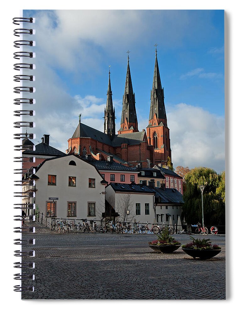 The Medieval Uppsala Spiral Notebook featuring the photograph The medieval Uppsala by Torbjorn Swenelius