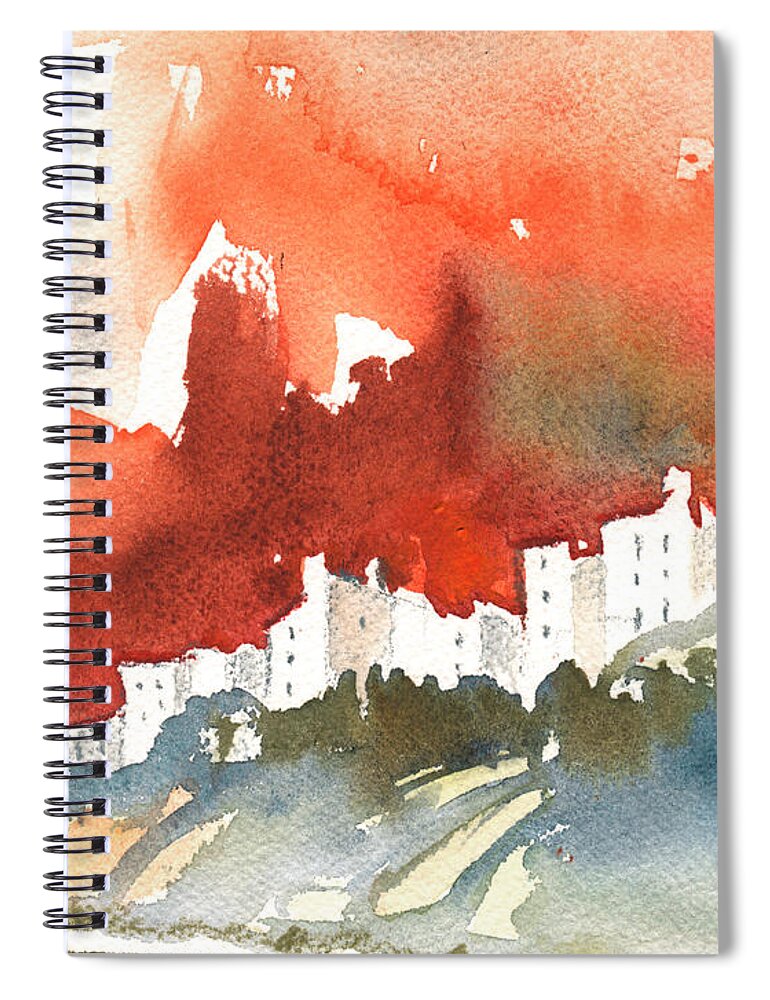 Travel Spiral Notebook featuring the painting The Menerbes Where Nicolas de Stael lived by Miki De Goodaboom