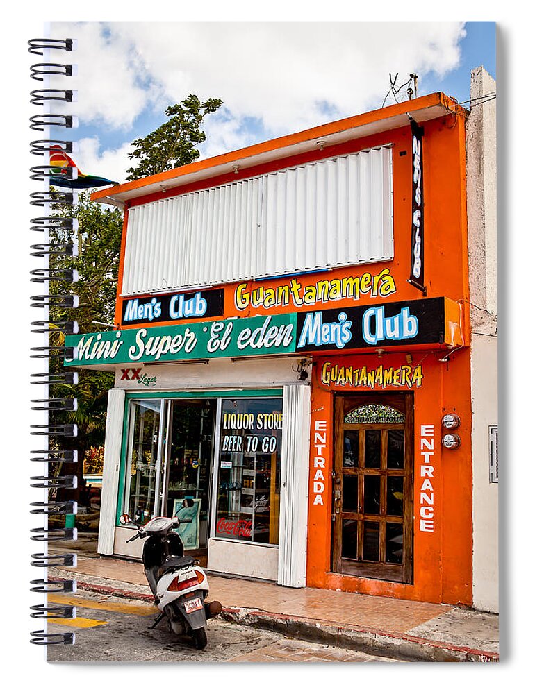 Guantanamera Spiral Notebook featuring the photograph The Men's Club by Melinda Ledsome