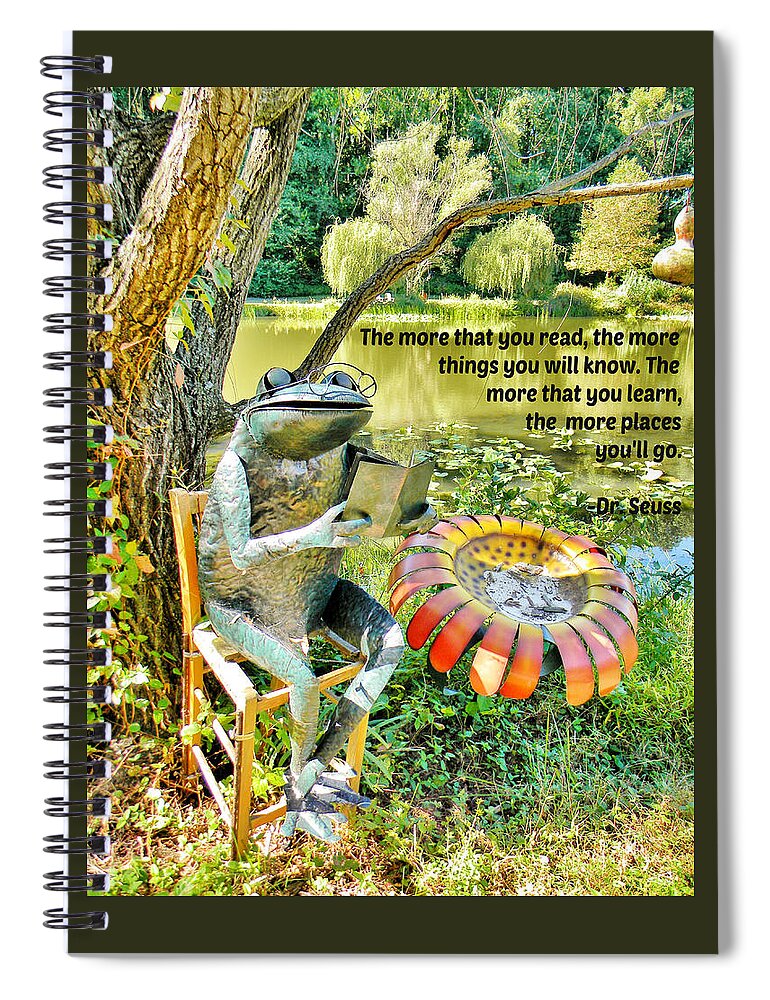 Frog Spiral Notebook featuring the photograph The More That You Read... by Jean Goodwin Brooks