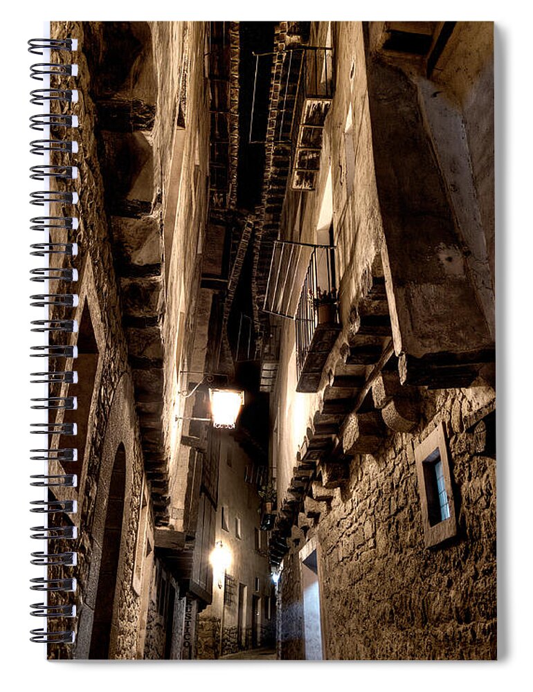Narrow Street Spiral Notebook featuring the photograph Narrow street in Albarracin by Weston Westmoreland