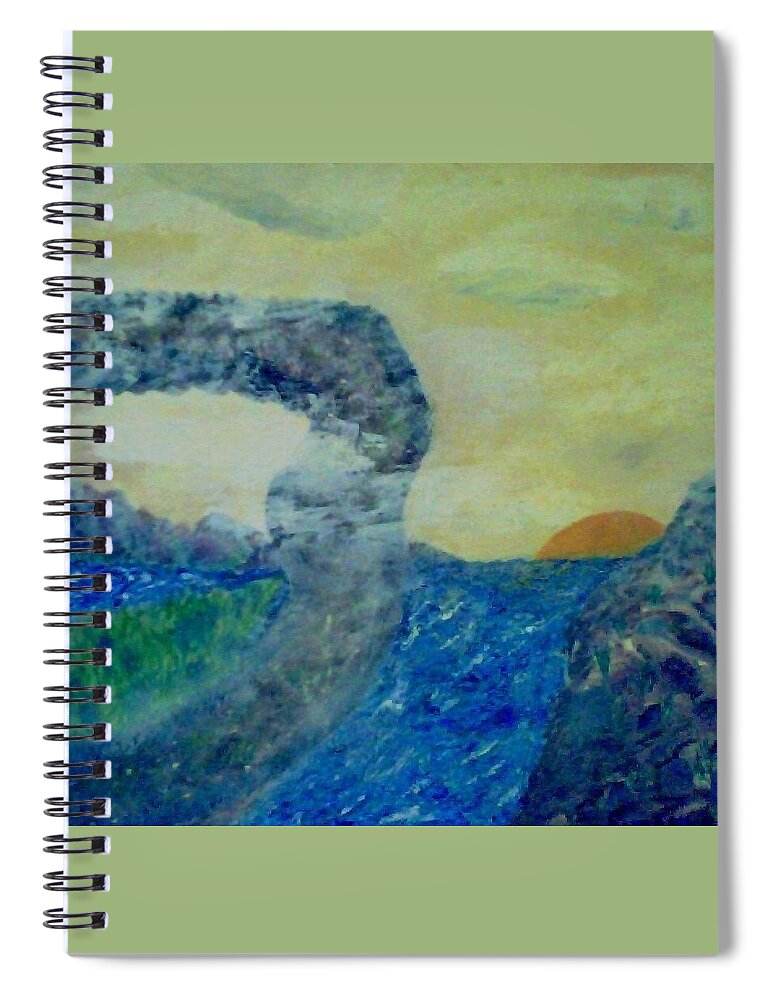 Water Spiral Notebook featuring the painting The Narrow Way by Suzanne Berthier