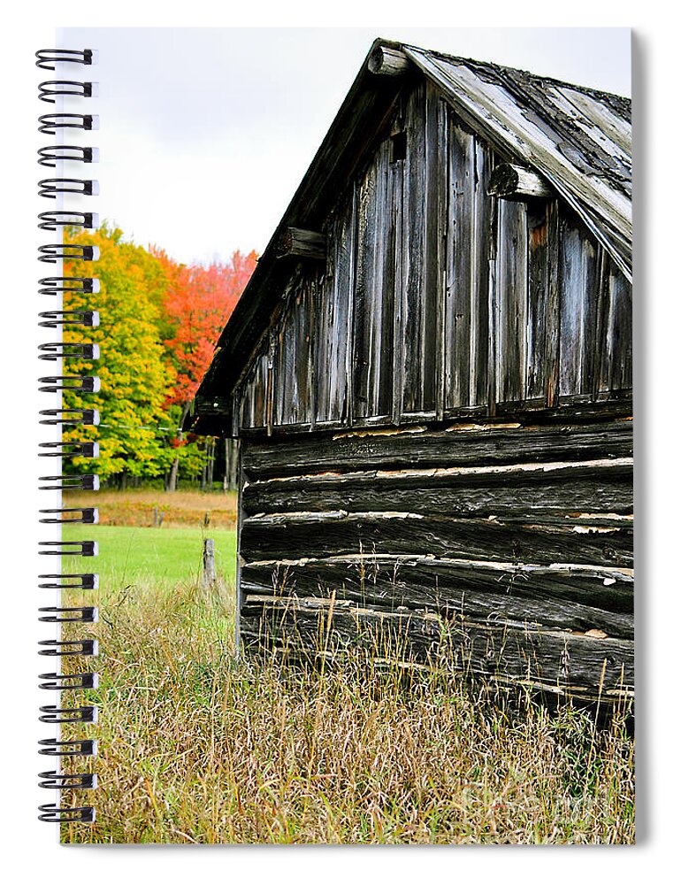 Weathed Wood Spiral Notebook featuring the photograph The Old Back Shed by Gwen Gibson
