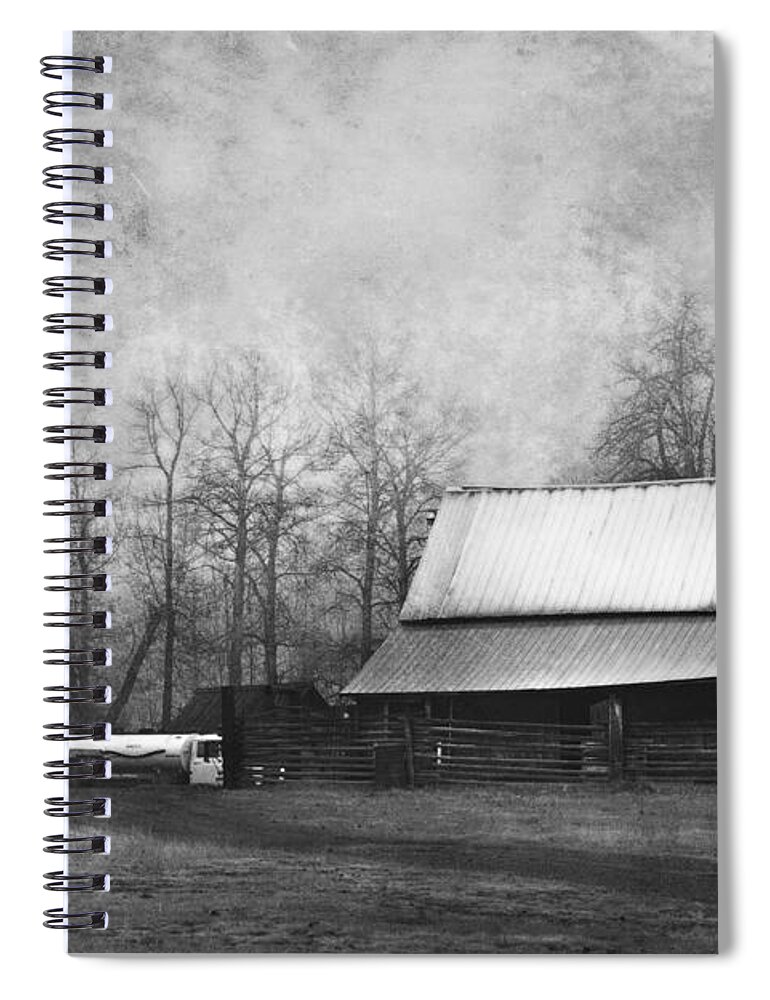 Vintage Spiral Notebook featuring the photograph The Old Barn by Theresa Tahara