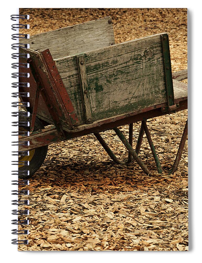 The Old Barn Wagon Spiral Notebook featuring the photograph The Old Barn Wagon by Victoria Harrington