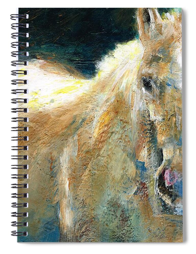 Horses Spiral Notebook featuring the painting The Palomino by Frances Marino