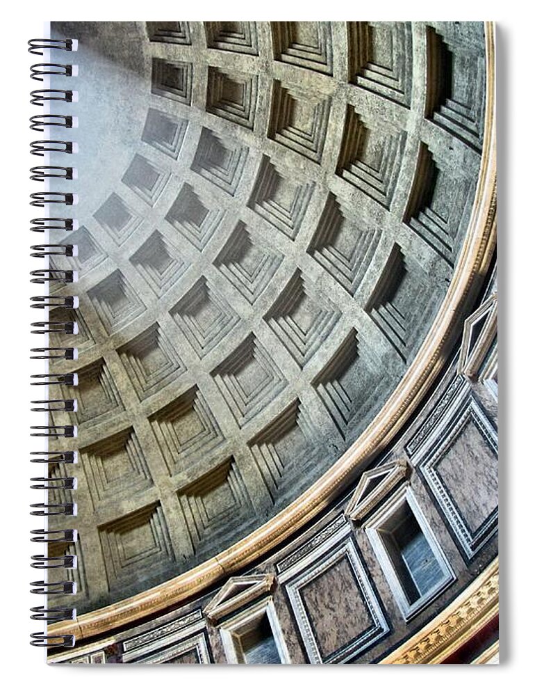 Pantheon Spiral Notebook featuring the photograph The Pantheon Dome by Jennifer Wheatley Wolf