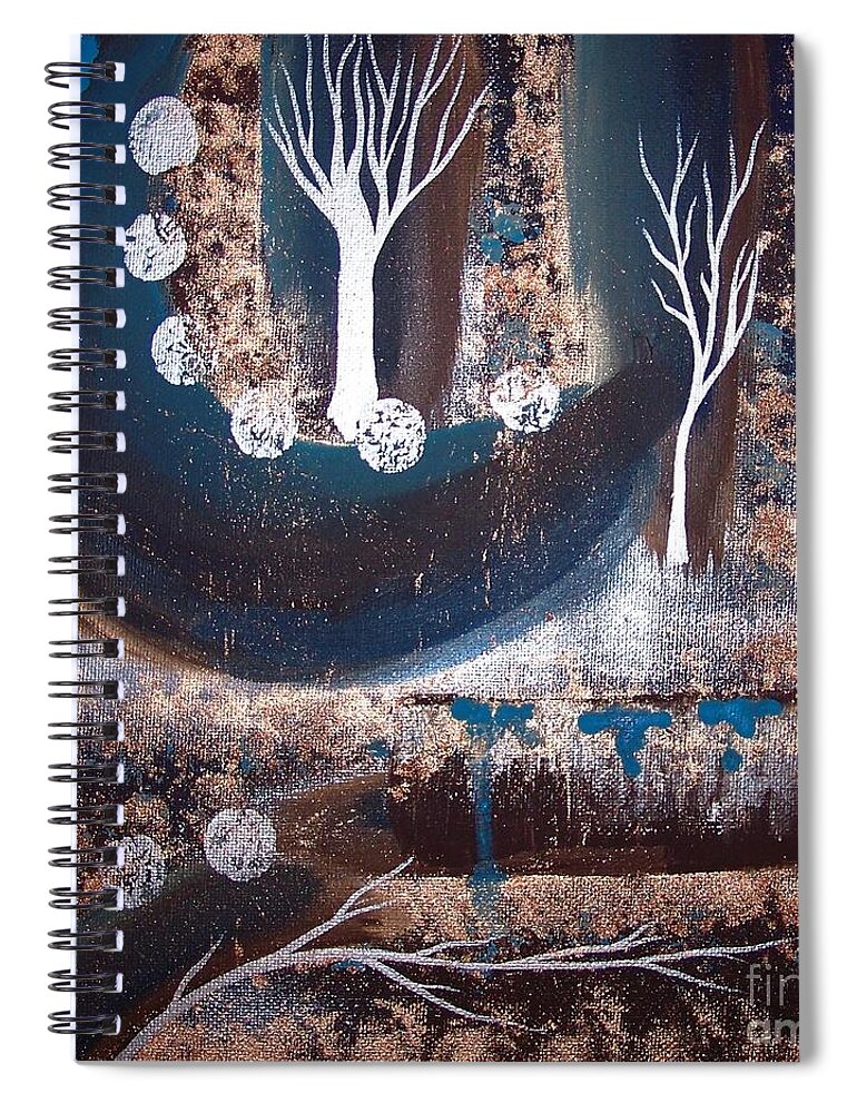 Abstract Spiral Notebook featuring the painting The Path of Life by Jean Fry