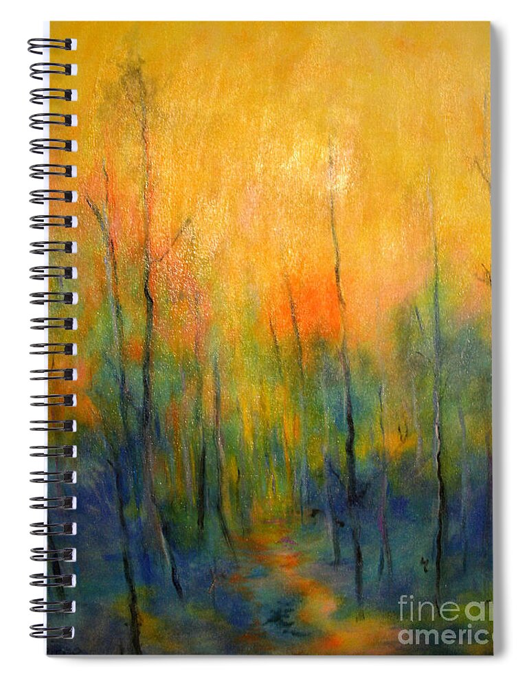 Landscape Spiral Notebook featuring the painting The Path to Forever by Alison Caltrider
