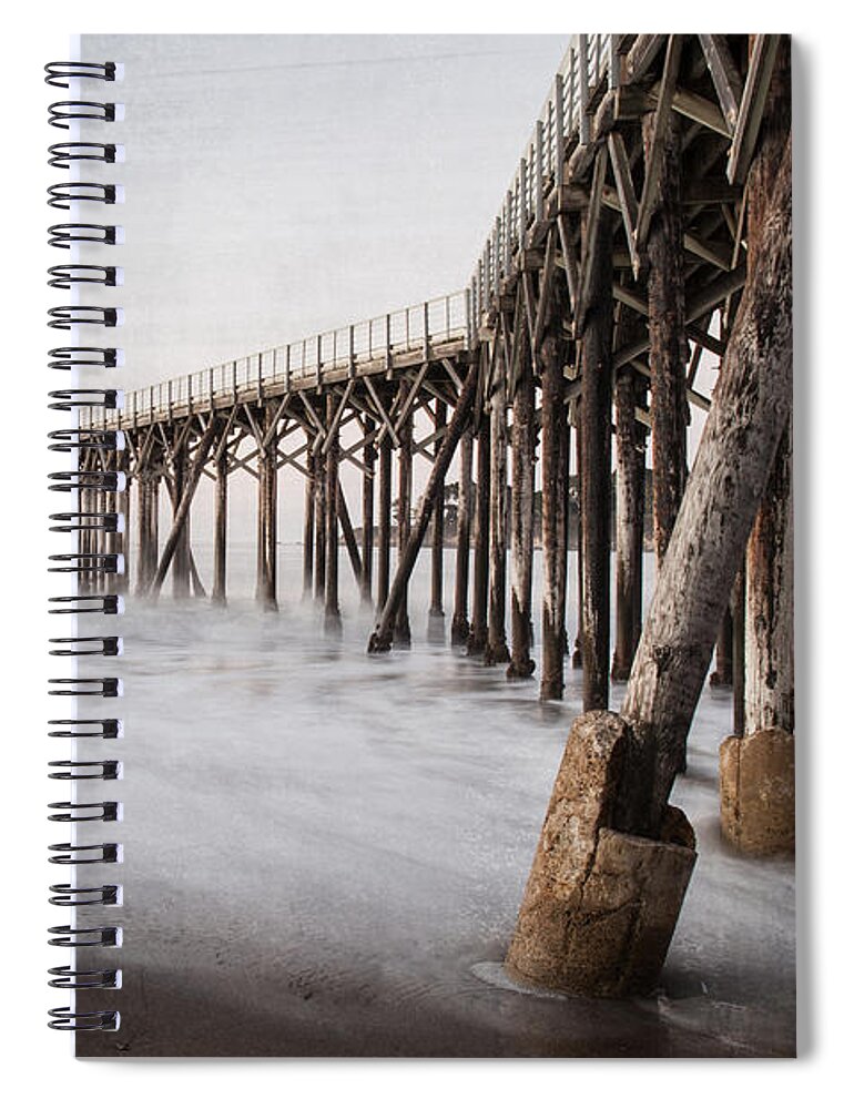 Big Sur Spiral Notebook featuring the photograph The Pier by George Buxbaum