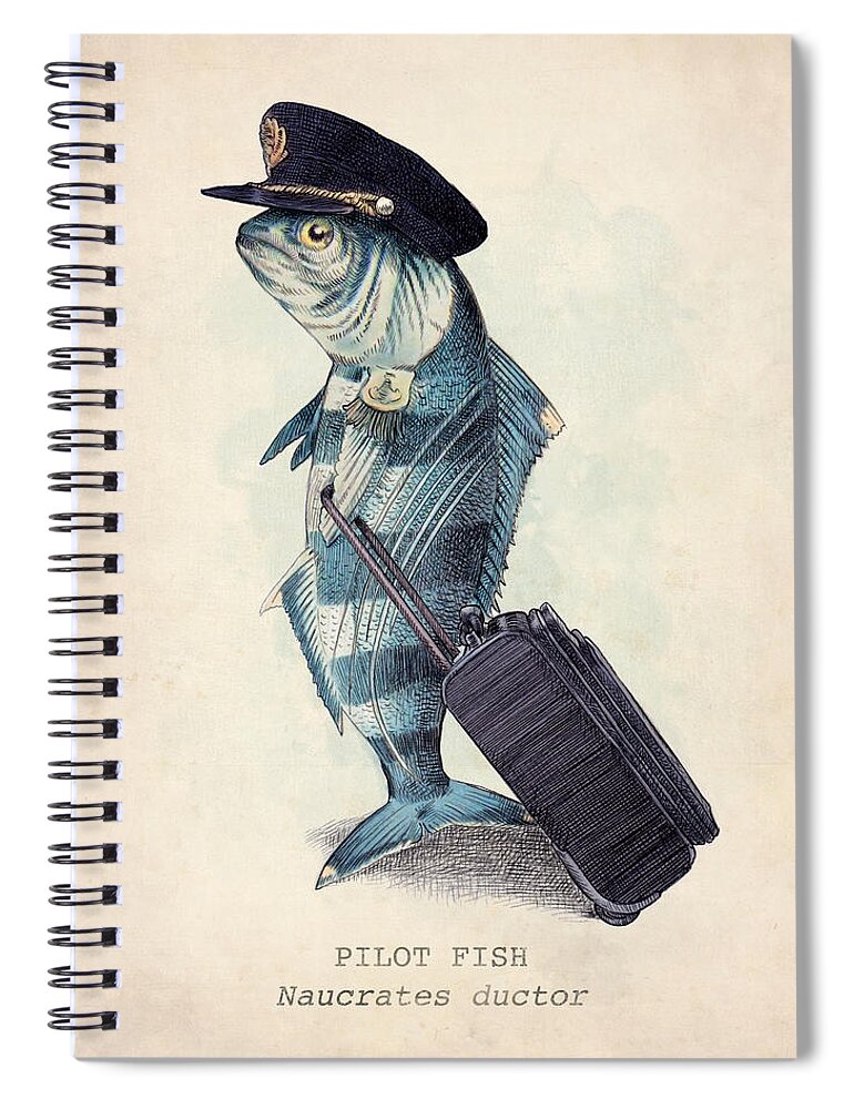 Pilot Spiral Notebook featuring the digital art The Pilot by Eric Fan