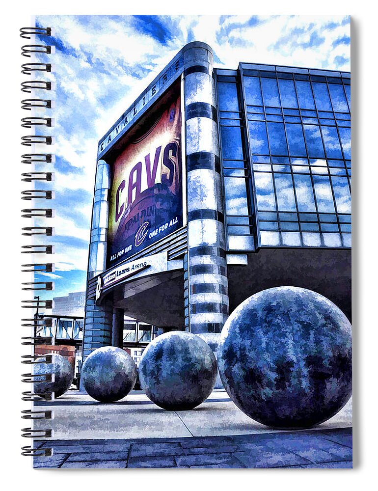 2016 Nba Champion Cleveland Cavaliers Spiral Notebook featuring the photograph The Q - Home of the 2016 NBA Champion Cleveland Cavaliers - 1 by Mark Madere