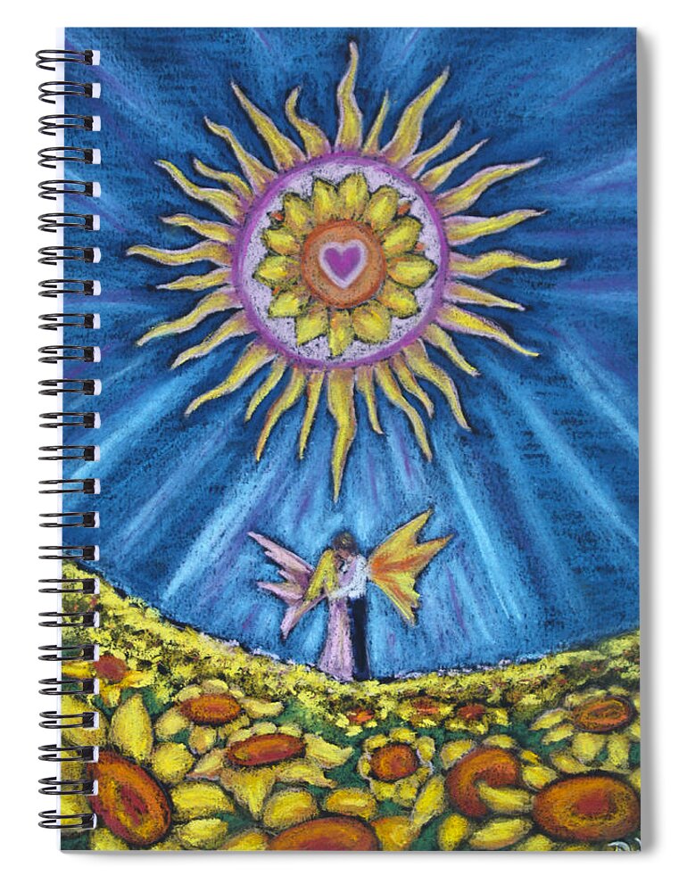 Art Spiral Notebook featuring the pastel The Radiant Sun by Diana Haronis
