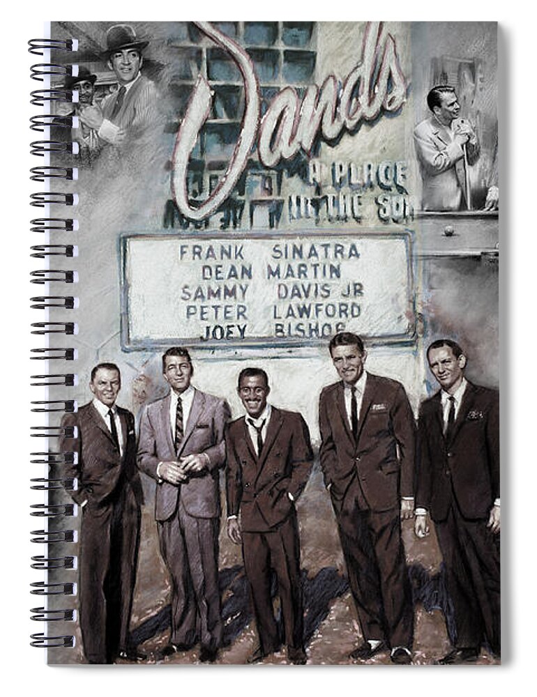 The Summit Spiral Notebook featuring the mixed media The Rat Pack by Viola El