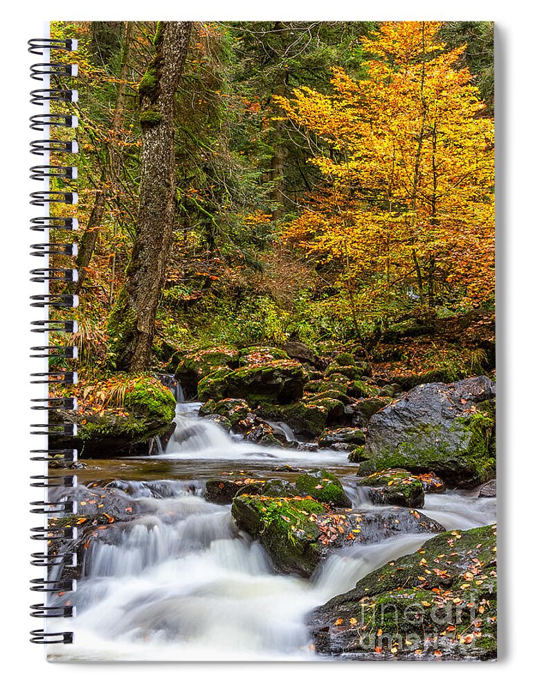 Ravenna-gorge Spiral Notebook featuring the photograph Cascades and Waterfalls #8 by Bernd Laeschke