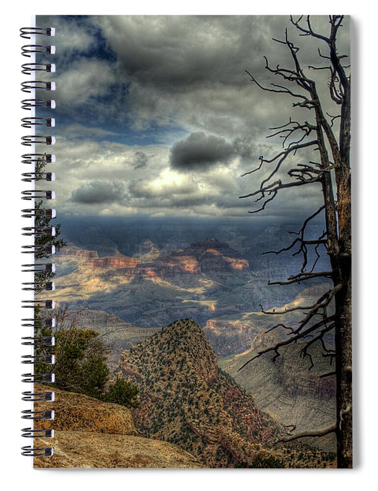 The Grand Canyon Spiral Notebook featuring the photograph The Raven's Perch by K D Graves