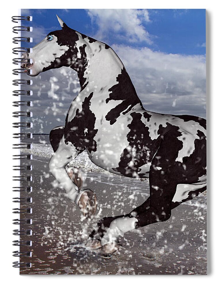 Horse Spiral Notebook featuring the mixed media The Rite to Freedom by Betsy Knapp