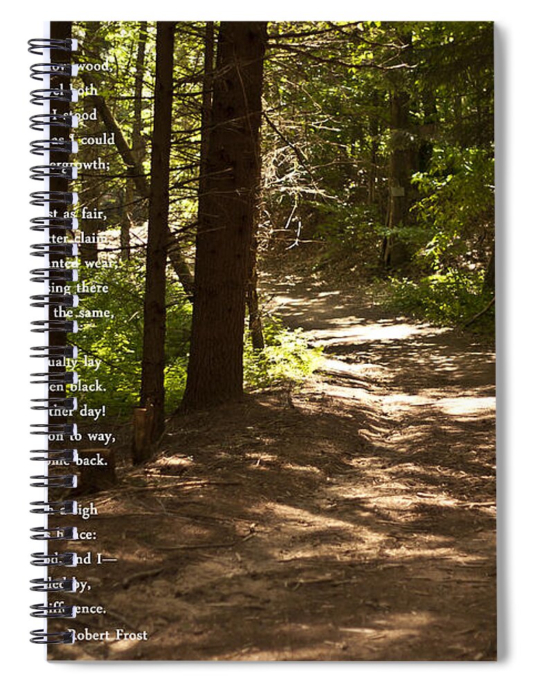 The Road Not Taken Spiral Notebook featuring the photograph The Road Not Taken - Robert Frost Path in the Woods by Georgia Fowler
