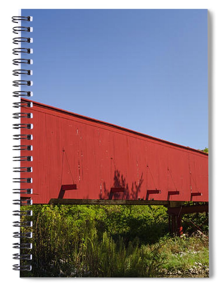 Bridge Spiral Notebook featuring the photograph The Roseman Bridge by Tamara Becker