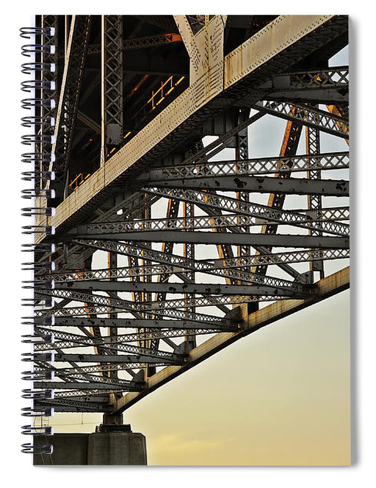 Sagamore Spiral Notebook featuring the photograph The Sagamore Bridge by Luke Moore