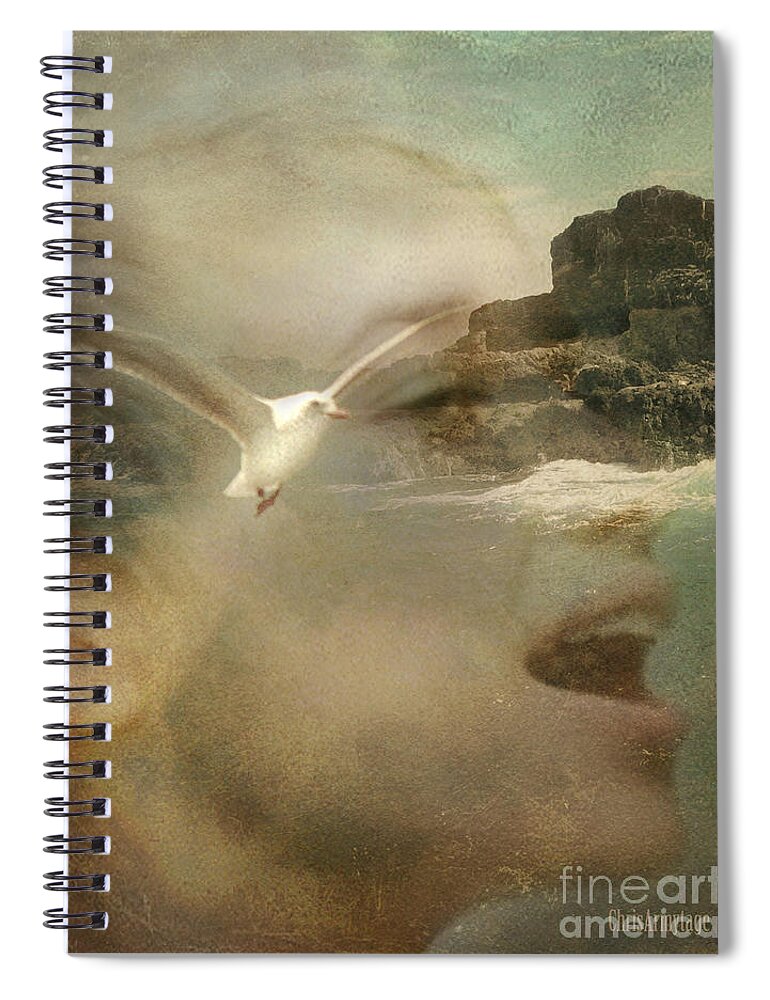 Composite Spiral Notebook featuring the digital art The Sea Spirit by Chris Armytage
