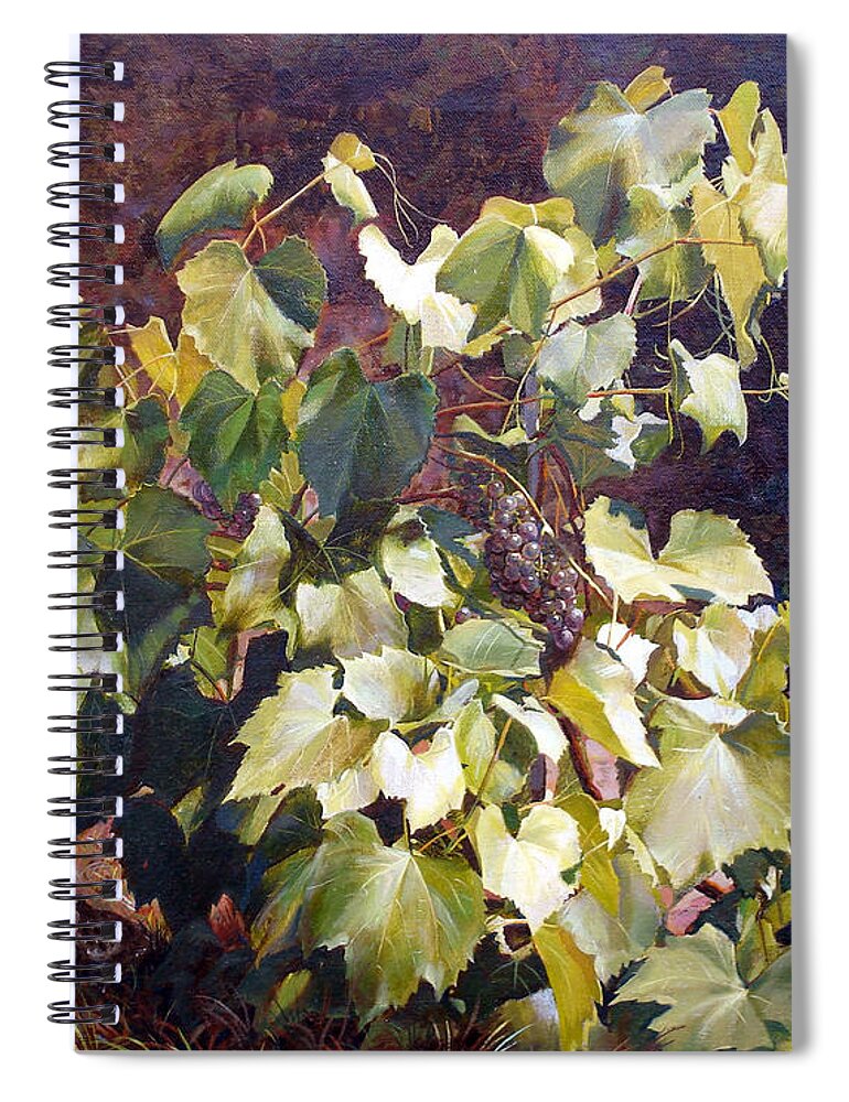 Grape Spiral Notebook featuring the painting The Secret Hiding Place by Svitozar Nenyuk